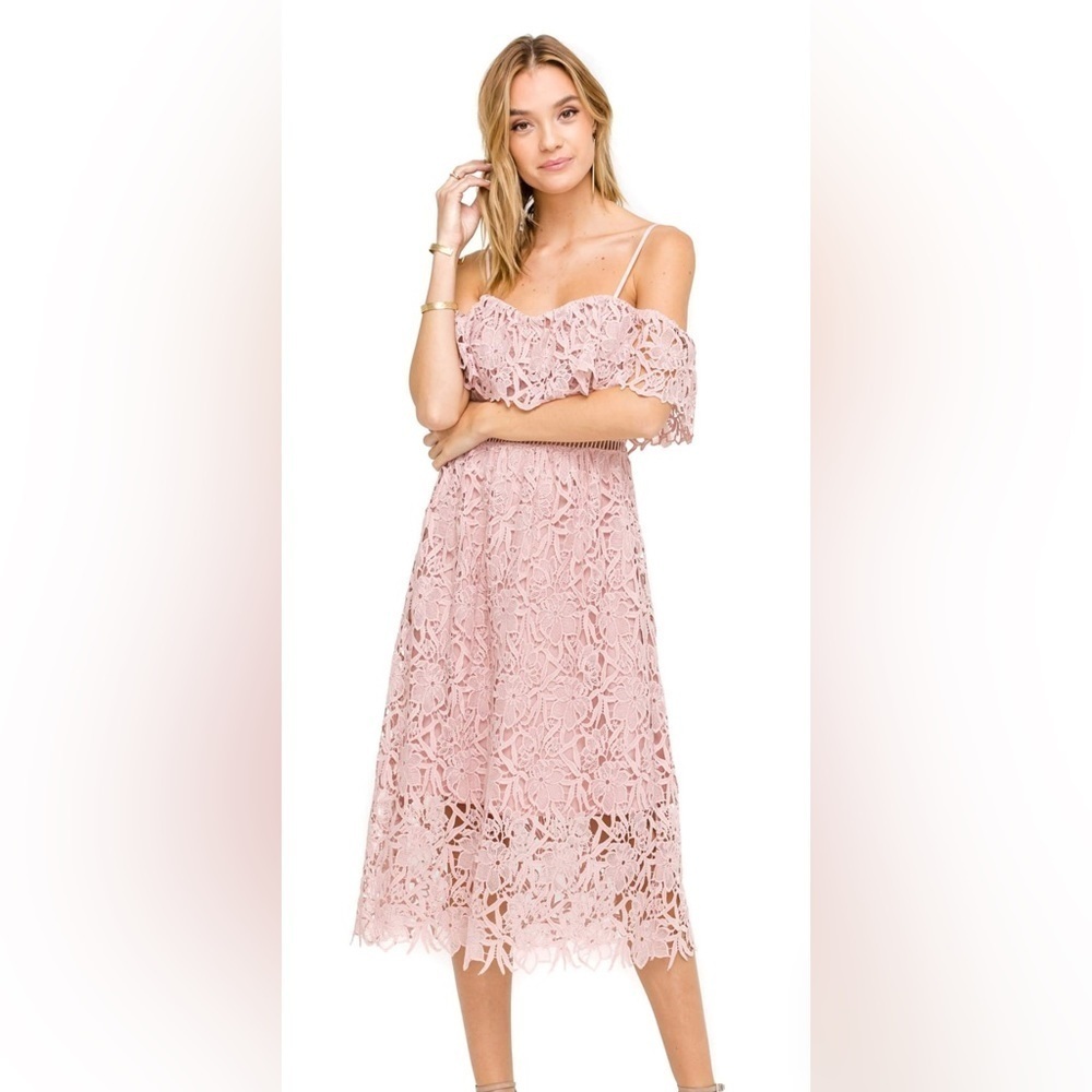 Astr Blush Lace Mini Dress